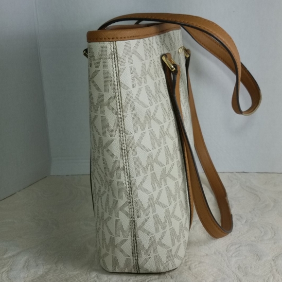 Michael Kors Bag Jet Set Tote Vanilla Acorn Coated - Picture 7 of 8